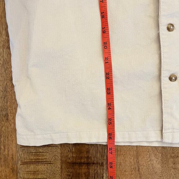 Onia Men's Corduroy Convertible Shirt Medium Swan Cream Button Up Casual - Picture 10 of 10